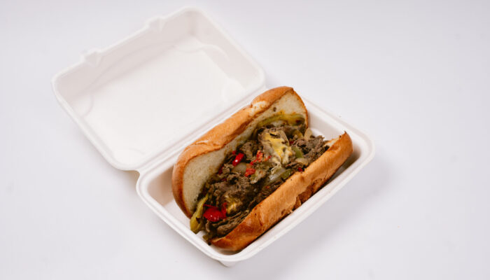 Philly cheese steak in to go box